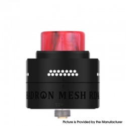 Authentic Steam Crave Hadron Mesh RDSA Rebuildable Dripping Atomizer - Black, Dual Mesh Deck, BF Pin, 30mm Diameter