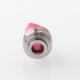 Monarchy Ultra Whistle Style Drip Tip for BB / Billet / Boro AIO Box Mod - Deep Pink, Stainless Steel + Aluminum