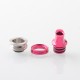 Monarchy Ultra Whistle Style Drip Tip for BB / Billet / Boro AIO Box Mod - Deep Pink, Stainless Steel + Aluminum