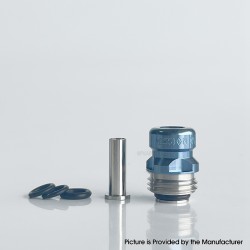 Mission Tips V2 Mini Nuke Style Drip Tip for BB / Billet Boro AIO Mod - Blue, Stainless Steel + Titanium