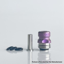 Mission Tips V2 Mini Nuke Style Drip Tip for BB / Billet Boro AIO Mod - Purple, Stainless Steel + Titanium