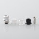 Mission Tips V2 Mini Nuke Style Drip Tip Set for BB / Billet Boro AIO Mod - Silver, 4 PCS Mouthpieces (Aluminum + Crystal + POM)