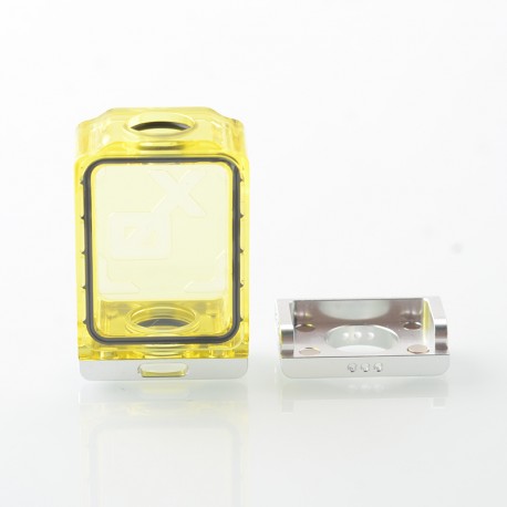 WICK'D XO Style Boro Tank for SXK BB / Billet AIO Box Mod Kit - Translucent Yellow, Acrylic