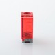 WICK'D XO Style Boro Tank for SXK BB / Billet AIO Box Mod Kit - Translucent Red, Acrylic