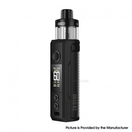 [Ships from Bonded Warehouse] Authentic Voopoo Drag S2 60W Box Mod Kit + PnP X Pod DTL -Spray Black, 5~60W, New Zealand Version