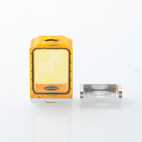 WICK'D XO Style Boro Tank for SXK BB / Billet AIO Box Mod Kit - Translucent Orange, Acrylic