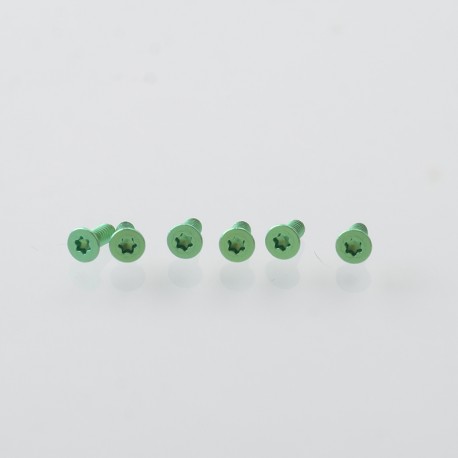 Authentic MK MODS Replacement Titanium Screws for Lost Vape Centaurus B80 AIO Kit - Green (6 PCS)