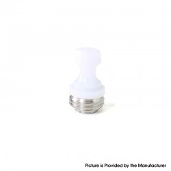 SXK Monarchy Rook Style MTL Drip Tip for BB / Billet / Boro AIO Box Mod - White, POM + Stainless Steel