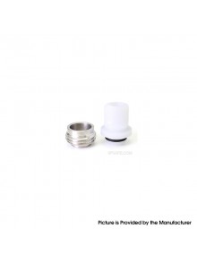 SXK Monarchy Smooth Style DL Drip Tip for BB / Billet / Boro AIO Box Mod - White, POM + Stainless Steel