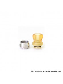 SXK Monarchy Thick Hybrid Style DL Drip Tip for BB / Billet / Boro AIO Box Mod - Brown, PEI + Stainless Steel