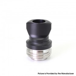 SXK Monarchy Thick Hybrid Style DL Drip Tip for BB / Billet / Boro AIO Box Mod - Black, POM + Stainless Steel