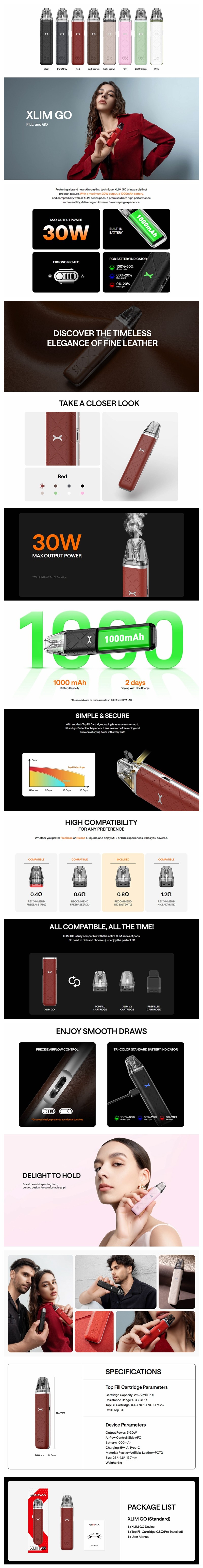 Authentic OXVA Xlim Go Pod System Kit