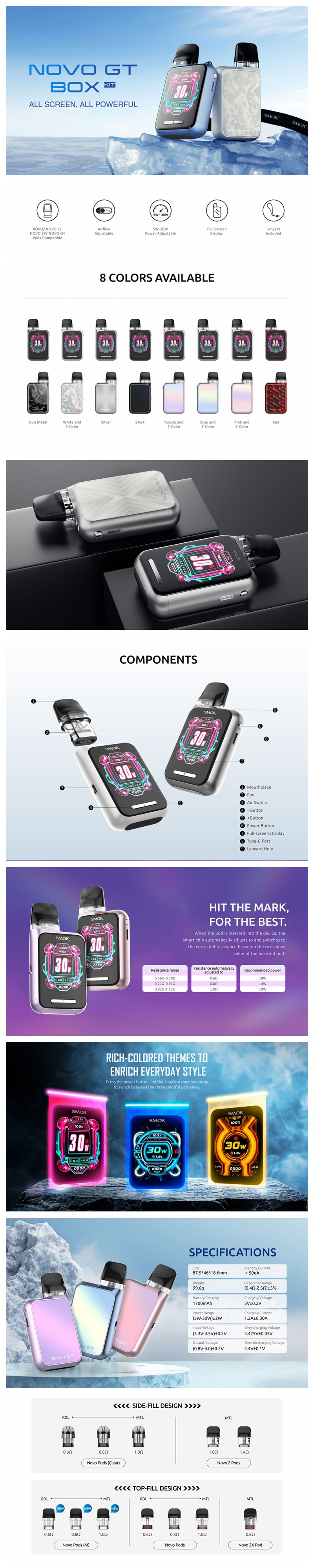 Authentic SMOK Novo GT Box Pod System Kit