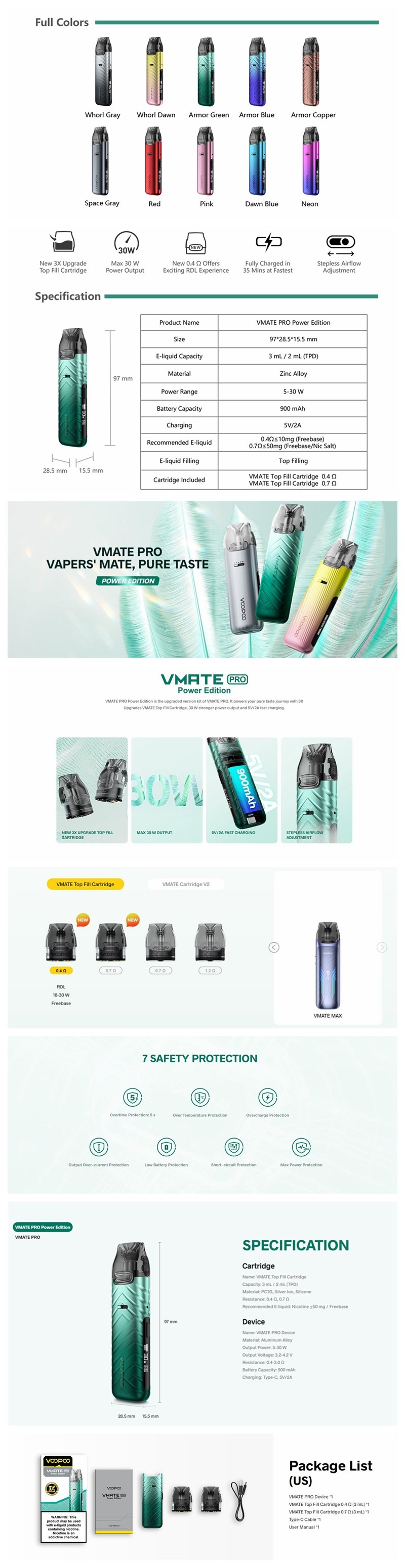 Authentic Voopoo VMATE PRO Power Edition Kit