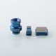 Replacement Drip Tip + Fire Button + VW Button Set for dotMod x Sturdy MFG Co Mod - Blue, Stainless Steel