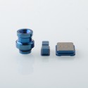 Replacement Drip Tip + Fire Button + VW Button Set for dotMod x Sturdy MFG Co Mod - Blue, Stainless Steel