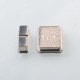 Replacement Drip Tip + Fire Button + VW Button Set for dotMod x Sturdy MFG Co Mod - Silver, Titanium Alloy