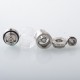 Authentic Ambition Mods TRINITY MTL RTA Atomizer - Silver, 2ml, 4 PCS Pins: 0.8, 1.0, 1.2, 1.4mm, 19mm Diameter