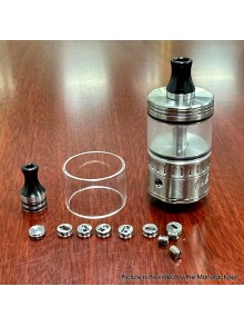NOLA Style RTA Rebuildbale Atomizer - Silver, 3.2ml, Air Pin 0.8, 1.2, 1.5, 1.8, 2.0, 2.5, 3.0, 3.5mm, 22mm Diameter