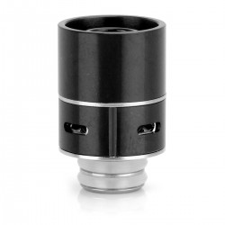 Authentic SmokTech Replacement AFC Drip Tip for TFV4 / TFV4 Mini - Black, Stainless Steel + Glass, 21.5mm