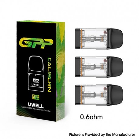[Ships from Bonded Warehouse] Authentic Uwell Upgraded Caliburn GPP Pod Cartridge for G4 / G3 - 0.6ohm, 3ml, Top Refill (3 PCS)