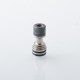 Four One Five 415 Tombo Giri Baby Style Short 510 Drip Tip - Silver + Black, Stainless Steel + Resin