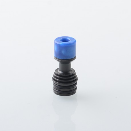 Four One Five 415 Tombo Giri Baby Style Short 510 Drip Tip - Black + Blue, Stainless Steel + Resin
