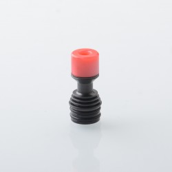 Four One Five 415 Tombo Giri Baby Style Short 510 Drip Tip - Black + Red, Stainless Steel + Resin