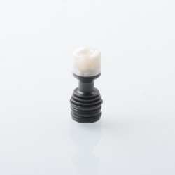 Four One Five 415 Tombo Giri Baby Style Short 510 Drip Tip - Black + White, Stainless Steel + Resin