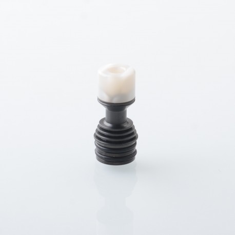 Four One Five 415 Tombo Giri Baby Style Short 510 Drip Tip - Black + White, Stainless Steel + Resin