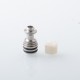 Four One Five 415 Tombo Giri Baby Style Short 510 Drip Tip - Silver + White, Stainless Steel + Resin