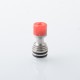 Four One Five 415 Tombo Giri Baby Style Short 510 Drip Tip - Silver + Red, Stainless Steel + Resin