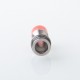 Four One Five 415 Tombo Giri Baby Style Short 510 Drip Tip - Silver + Red, Stainless Steel + Resin