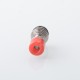 Four One Five 415 Tombo Giri Baby Style Short 510 Drip Tip - Silver + Red, Stainless Steel + Resin