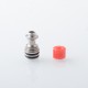 Four One Five 415 Tombo Giri Baby Style Short 510 Drip Tip - Silver + Red, Stainless Steel + Resin