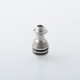 Four One Five 415 Tombo Giri Baby Style Short 510 Drip Tip - Silver + Red, Stainless Steel + Resin