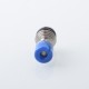 Four One Five 415 Tombo Giri Baby Style Short 510 Drip Tip - Silver + Blue, Stainless Steel + Resin