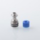 Four One Five 415 Tombo Giri Baby Style Short 510 Drip Tip - Silver + Blue, Stainless Steel + Resin