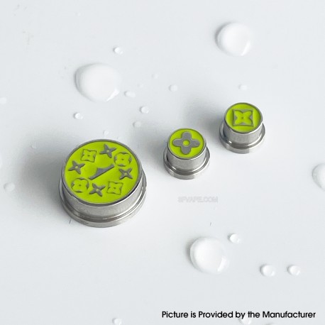 Rekavape Replacement Button Set for BMM.38 Aio Style Mod - Green, Monarchy Stars Pattern (3 PCS)