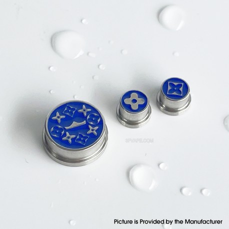 Rekavape Replacement Button Set for BMM.38 Aio Style Mod - Blue, Monarchy Stars Pattern (3 PCS)