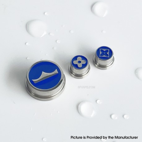 Rekavape Replacement Button Set for BMM.38 Aio Style Mod - Blue, Monarchy Pattern (3 PCS)