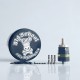 Rekavape Upgraded Monarchy OST Old School Style Tank RTA Atomizer - Black + Beige, 3ml, Air Pin 1.0, 1.2, 1.5, 1.8mm, 22mm Dia