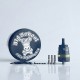 Rekavape Upgraded Monarchy OST Old School Style Tank RTA Atomizer - Black + Black, 3ml, Air Pin 1.0, 1.2, 1.5, 1.8mm, 22mm Dia