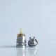 Rekavape Upgraded Monarchy OST Old School Style Tank RTA Atomizer - Silver + Brown, 3ml, Air Pin 1.0, 1.2, 1.5, 1.8mm, 22mm Dia