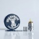 Rekavape Upgraded Monarchy OST Old School Style Tank RTA Atomizer - Silver + Brown, 3ml, Air Pin 1.0, 1.2, 1.5, 1.8mm, 22mm Dia