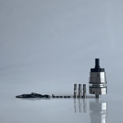 Rekavape Upgraded Monarchy OST Old School Style Tank RTA Atomizer - Silver + Black, 3ml, Air Pin 1.0, 1.2, 1.5, 1.8mm, 22mm Dia