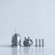 Rekavape Upgraded Monarchy OST Old School Style Tank RTA Atomizer - Silver + Translucent, 3ml, Air Pin 1, 1.2, 1.5, 1.8mm, 22mm