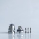 Rekavape Upgraded Monarchy OST Old School Style Tank RTA Atomizer - Silver + Translucent, 3ml, Air Pin 1, 1.2, 1.5, 1.8mm, 22mm