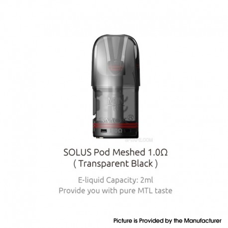 [Ships from Bonded Warehouse] Authentic SMOK Solus GT / Solus GT Box Pod Cartridge 2ml - Black, Meshed 1.0ohm (3 PCS)