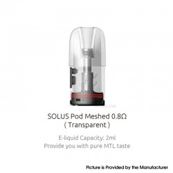 [Ships from Bonded Warehouse] Authentic SMOK Solus GT / Solus GT Box Pod Cartridge 2ml - Transparent, Meshed 0.8ohm (3 PCS)